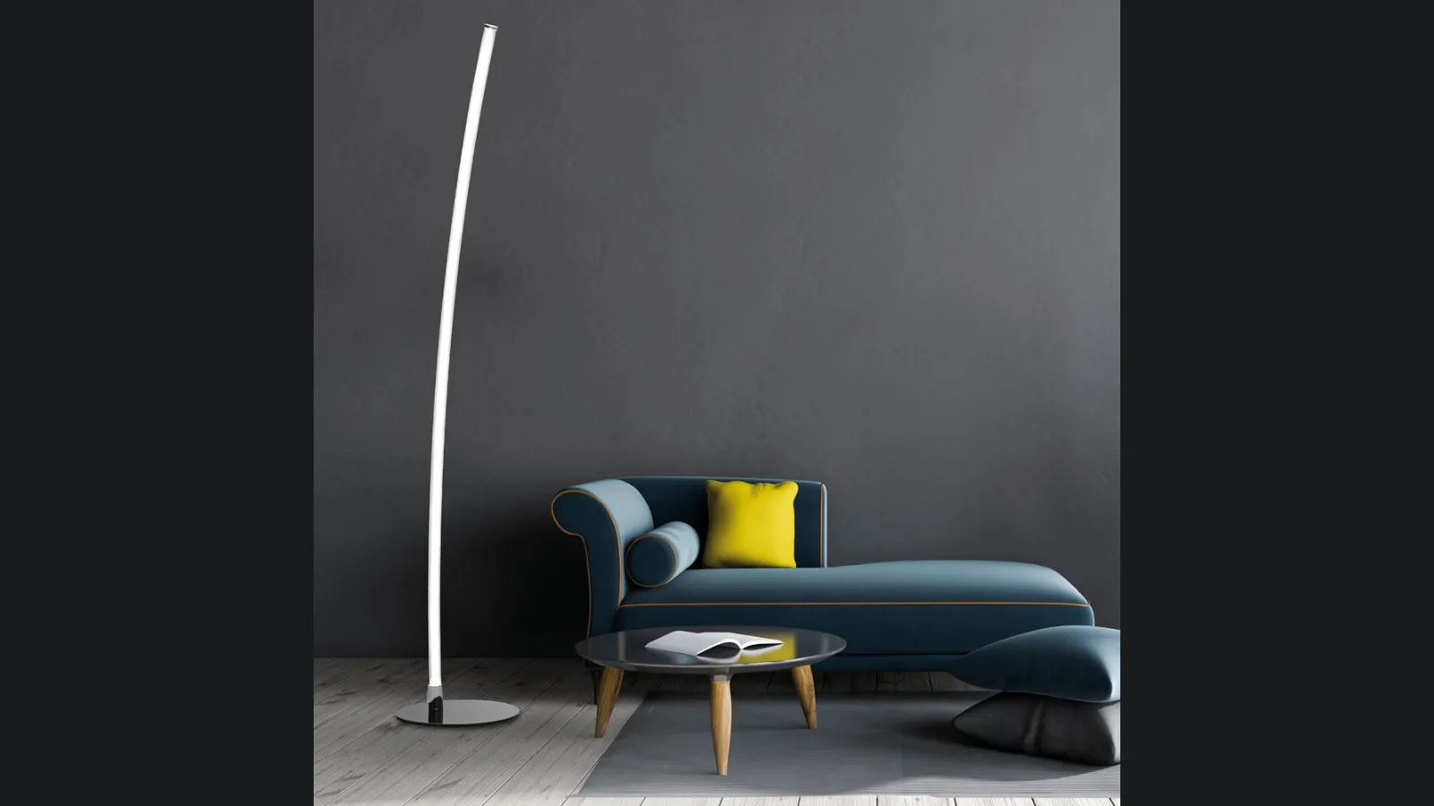 Lampada da terra di design in acrilico e metallo Light Line di Vivida International