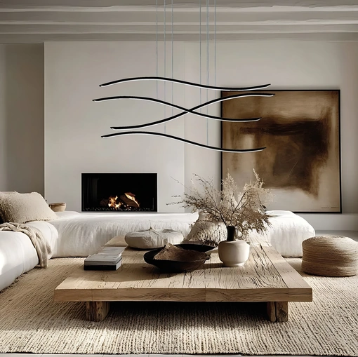 Lampada a sospensione a forma di onde in alluminio e acrilico Lil Wave di Vivida International