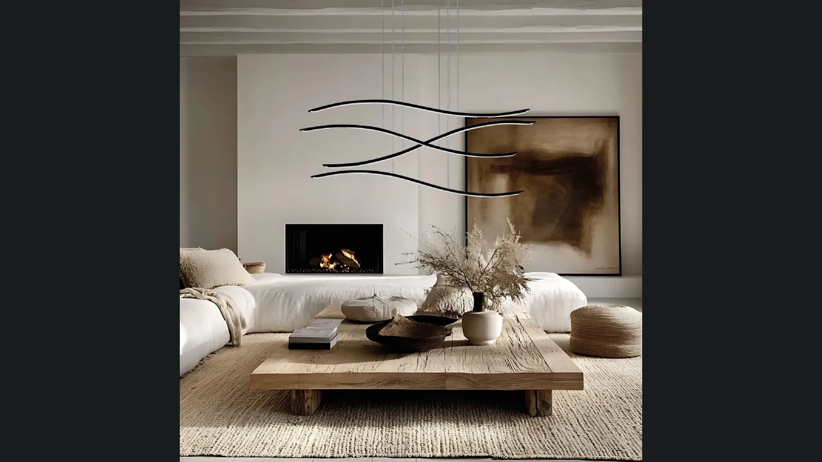 Lampada a sospensione a forma di onde in alluminio e acrilico Lil Wave di Vivida International