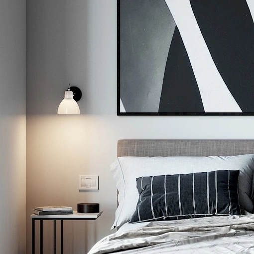 Lampada da parete con diffusore in vetro Luxy di Rotaliana