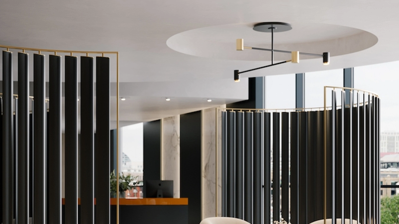 Lampada a soffitto Melanocetus di Contardi