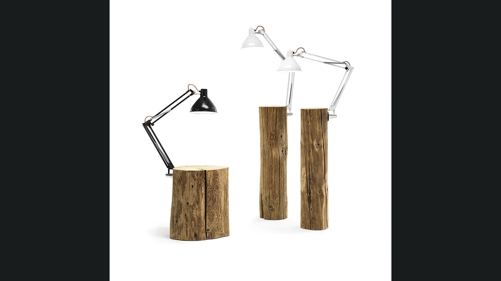 Lampada tavolino in legno massello da terra Piantama di Mogg