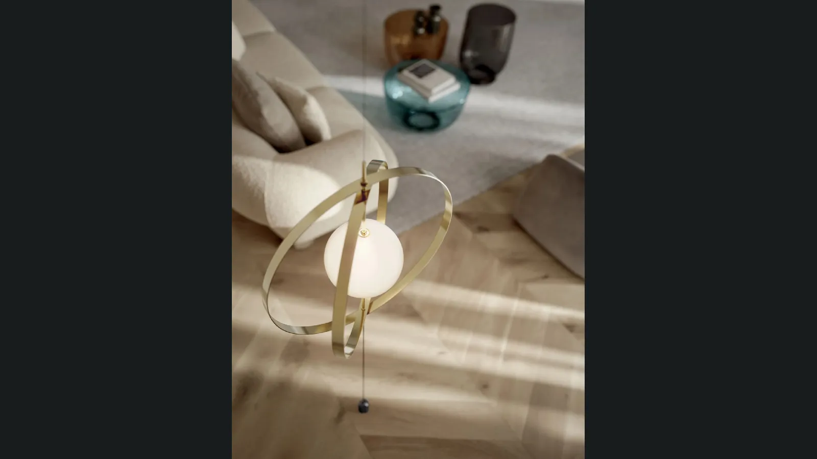 Lampada da terra Papillon Cielo-Terra in acciaio e vetro di Bontempi