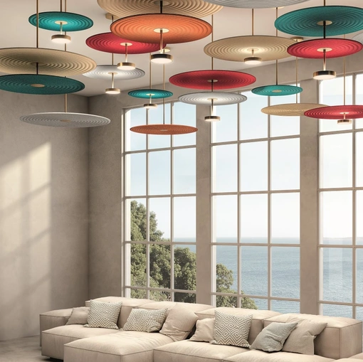 Lampada fonoassorbente a sospensione Feel di Pentalight