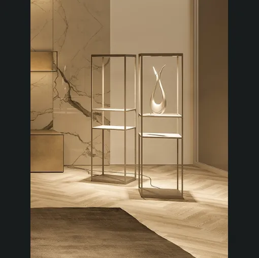 Lampada da terra in metallo con piani in ceramica Pivot di Ronda Design