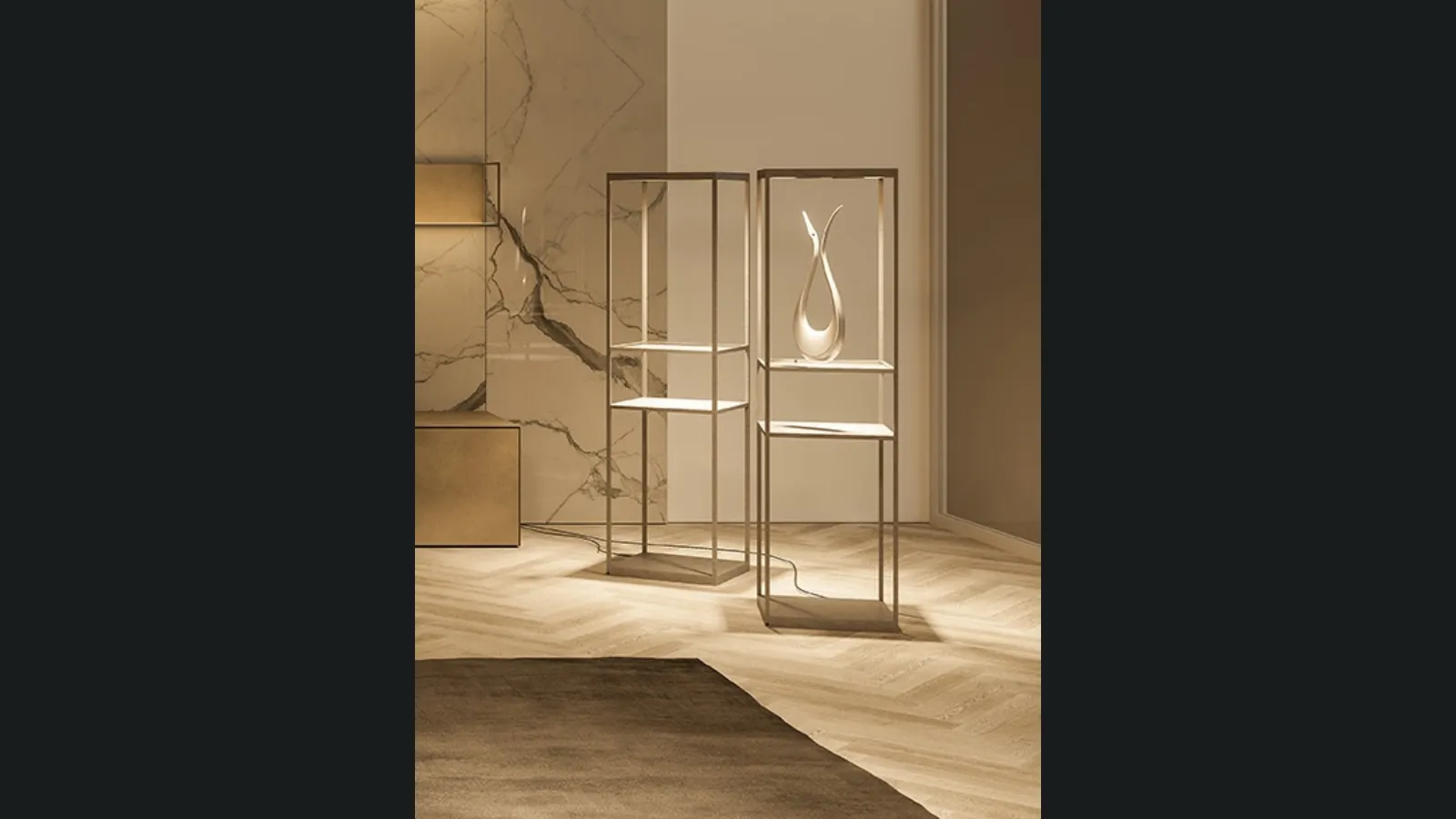 Lampada da terra in metallo con piani in ceramica Pivot di Ronda Design