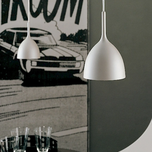 Lampada a sospensione in metallo laccato Drink di Rotaliana