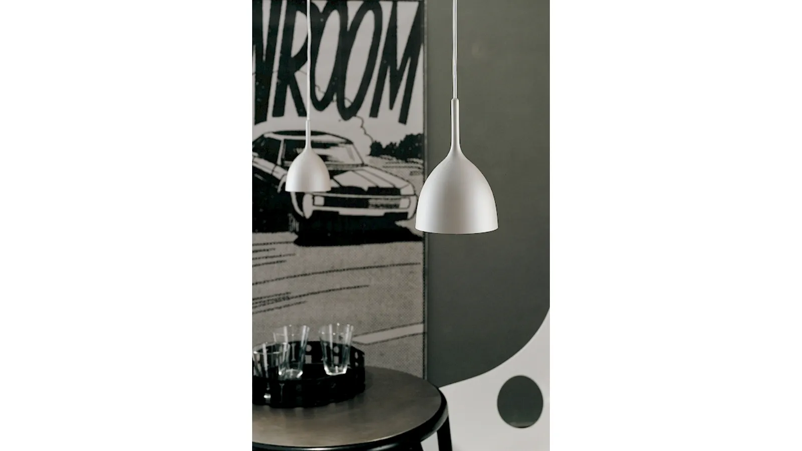 Lampada a sospensione in metallo laccato Drink di Rotaliana