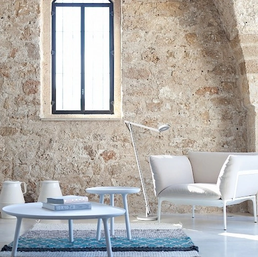 Lampada da terra in alluminio verniciato String di Rotaliana