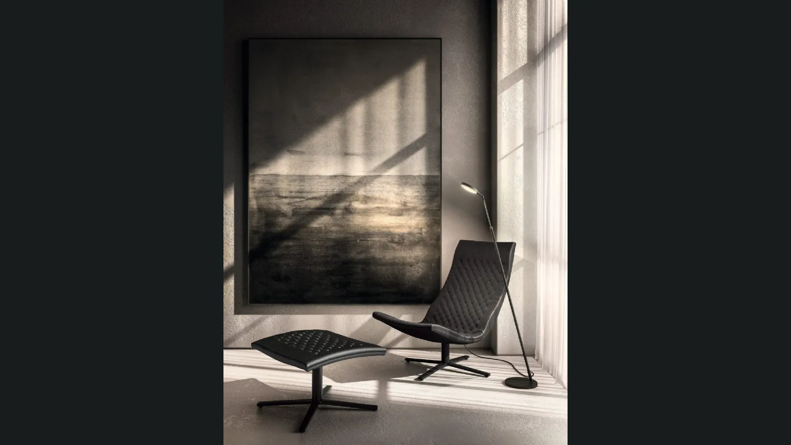 Lampada da terra con stelo metallico ambrato Spoon di Pentalight