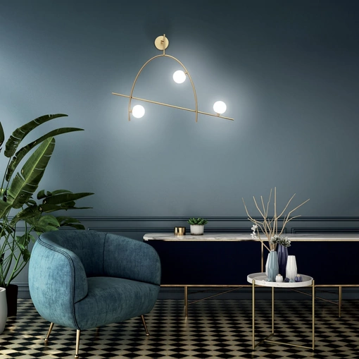 Lampada da parete in acciaio e vetro Freedom di Vivida International