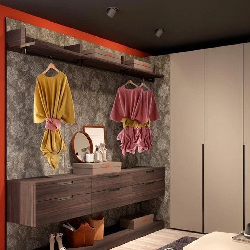 Cabina Armadio in melaminico finitura schienale effetto pelle stampata modello 55D di Ferrimobili