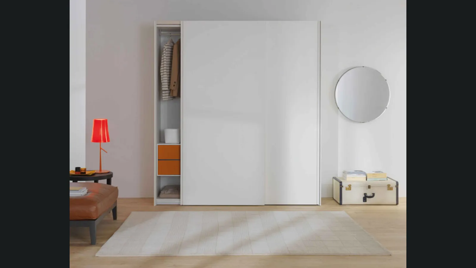 Armadio con ante scorrevoli Bianco di Estel
