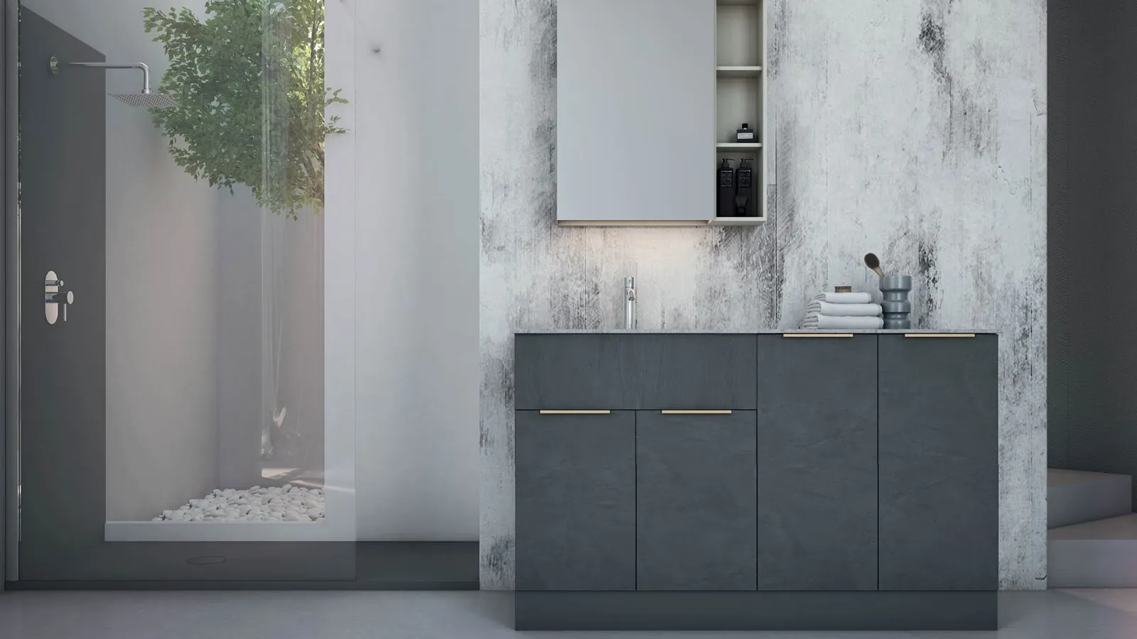 Mobile da Bagno a terra Linea LN39 in ecomalta di Arteba