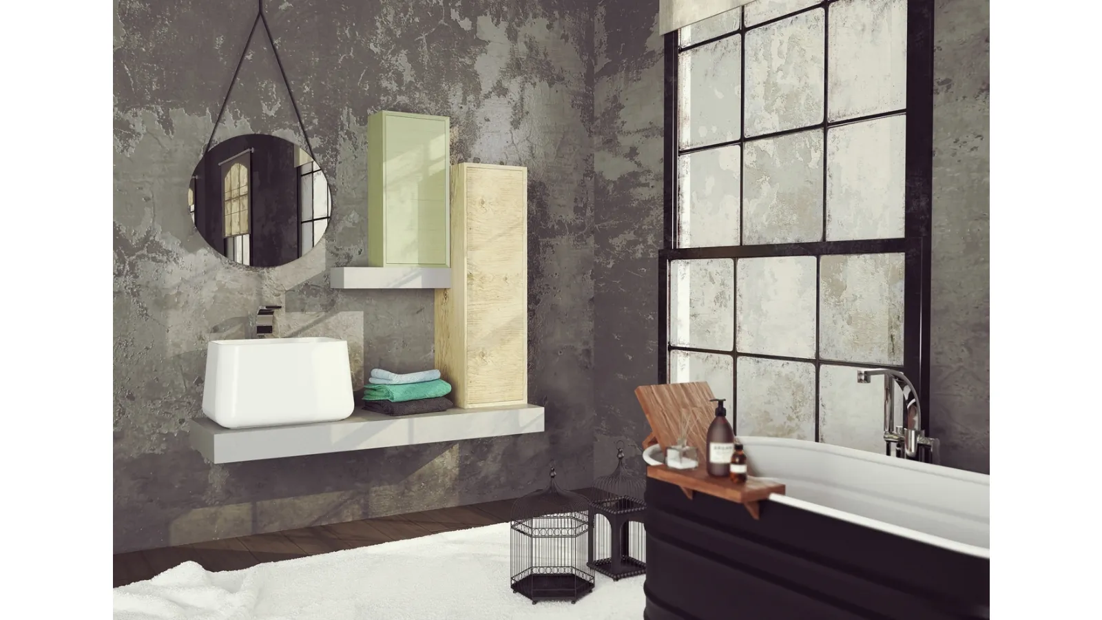 Mobile da Bagno sospeso in legno SuperNatural SN01 di Arteba