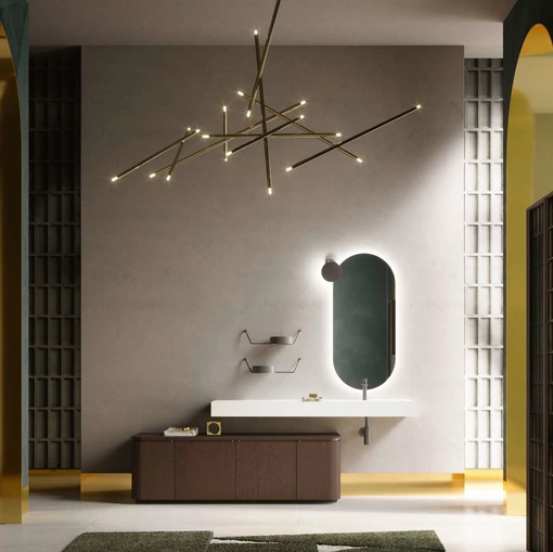 Mobile da Bagno a terra Des Evolution 06 in rovere termocotto di Cerasa