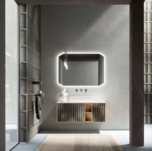 Mobile da Bagno sospeso Des Evolution 07 in rovere chiaro di Cerasa