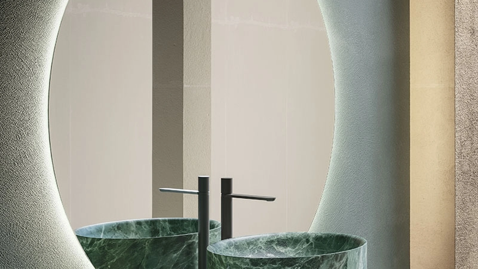Mobile da Bagno Des Evolution Deep Green 01 in laccato e resina Verde Alpi di Cerasa