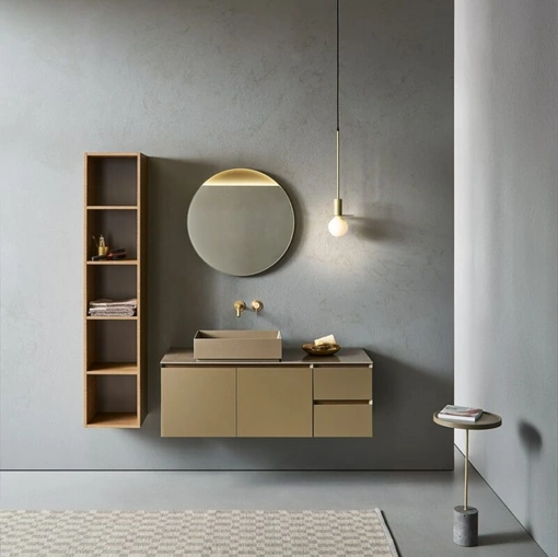 Mobile da Bagno Flamingo 103 in laccato Canapa di Pirovano Bagni