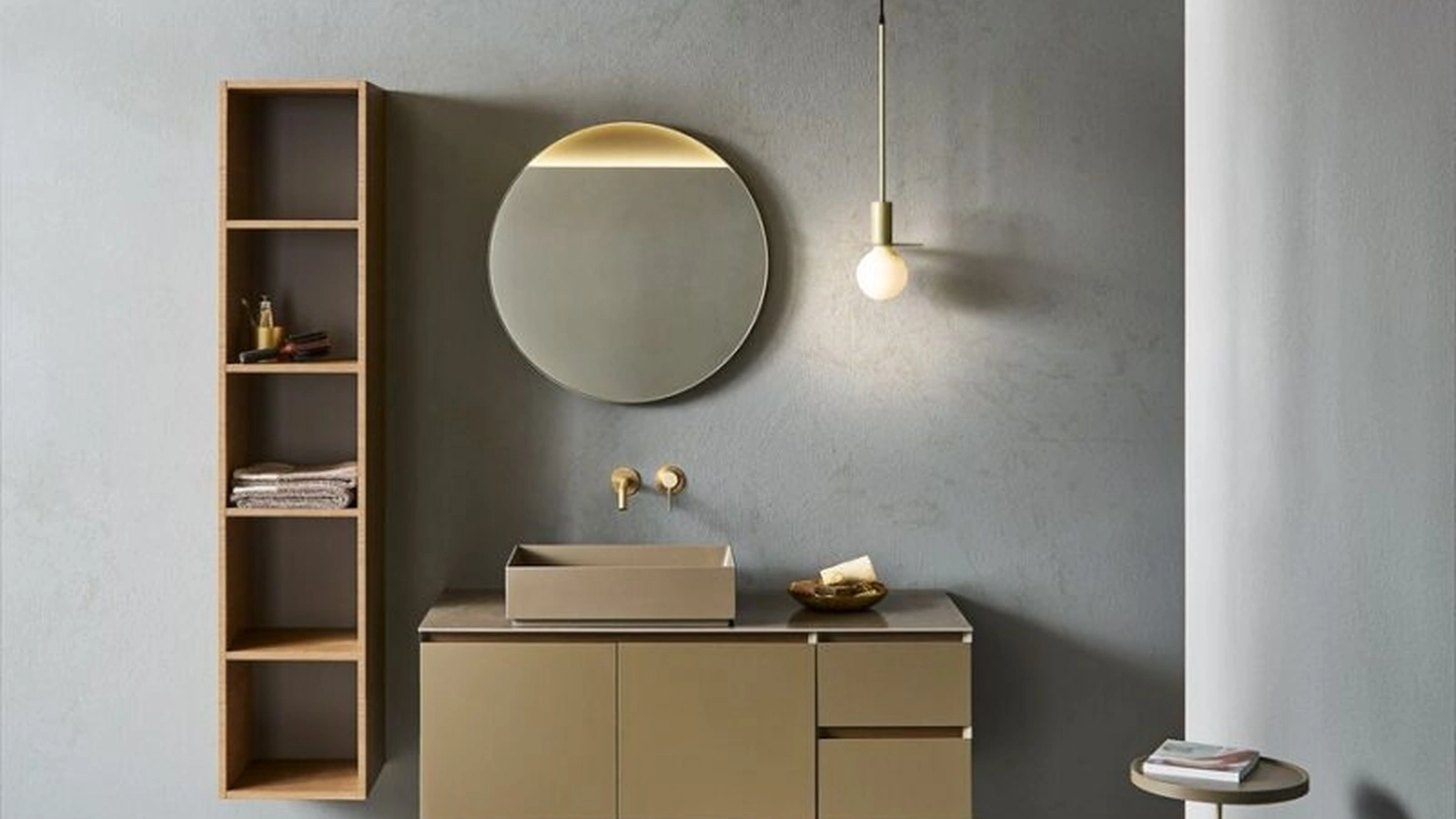 Mobile da Bagno Flamingo 103 in laccato Canapa di Pirovano Bagni