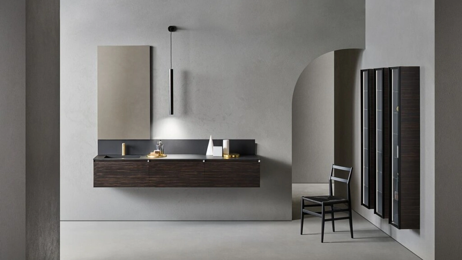 Mobile da Bagno Flamingo 105 in Ebano di Pirovano Bagni