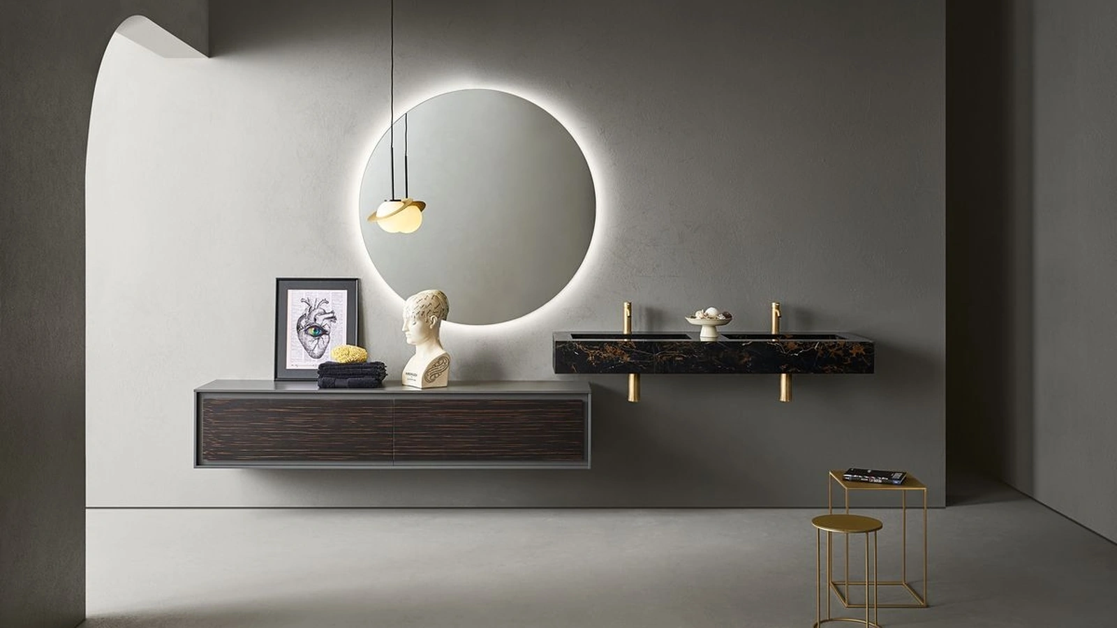 Mobile da Bagno Frame 101 in Ebano e Gres di Pirovano Bagni