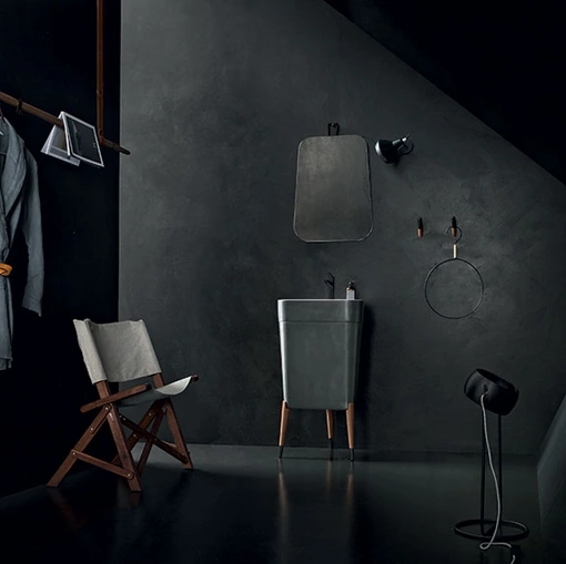 Lavabo Free 03 in tinta Metallico Ferro di Cerasa