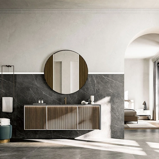 Mobile da Bagno sospeso Honey 03 in Noce Canaletto di Cerasa