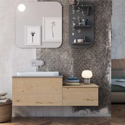 Mobile da Bagno sospeso in legno Linea LN47 Arteba