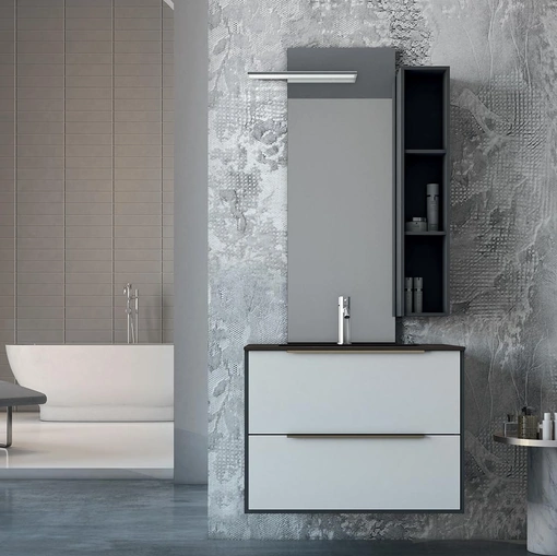 Mobile da Bagno sospeso in laccato opaco Linea LN30 di Arteba