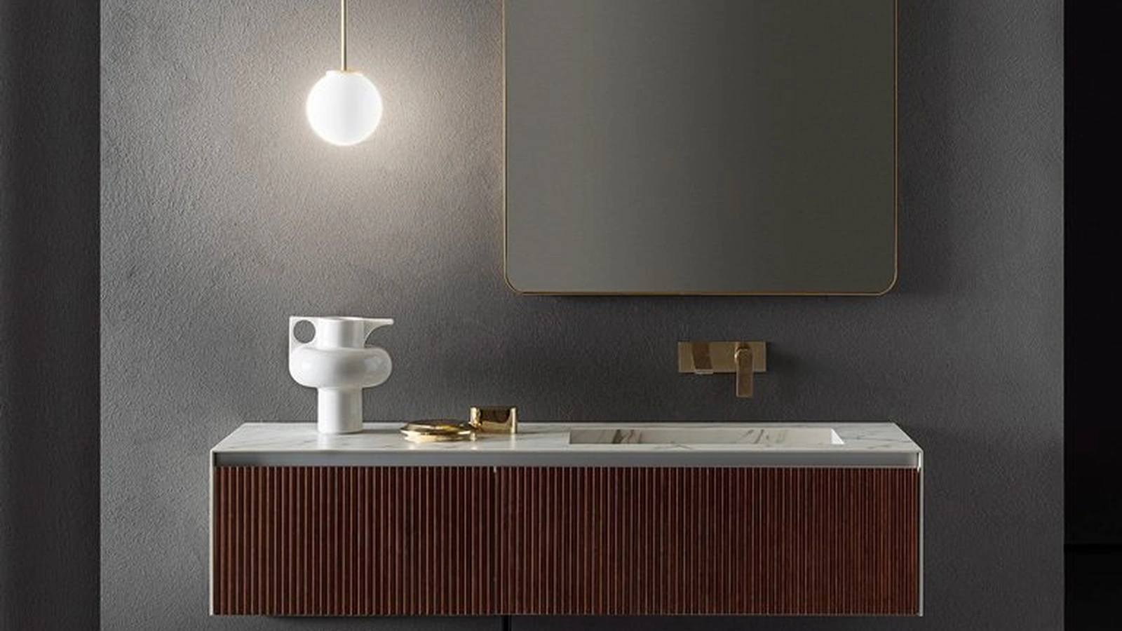 Mobile da Bagno Linear 104 in Bamboo di Pirovano Bagni