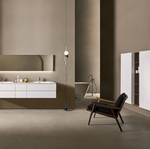 Mobile da Bagno Midi 101 in laccato Bianco lucido di Pirovano Bagni