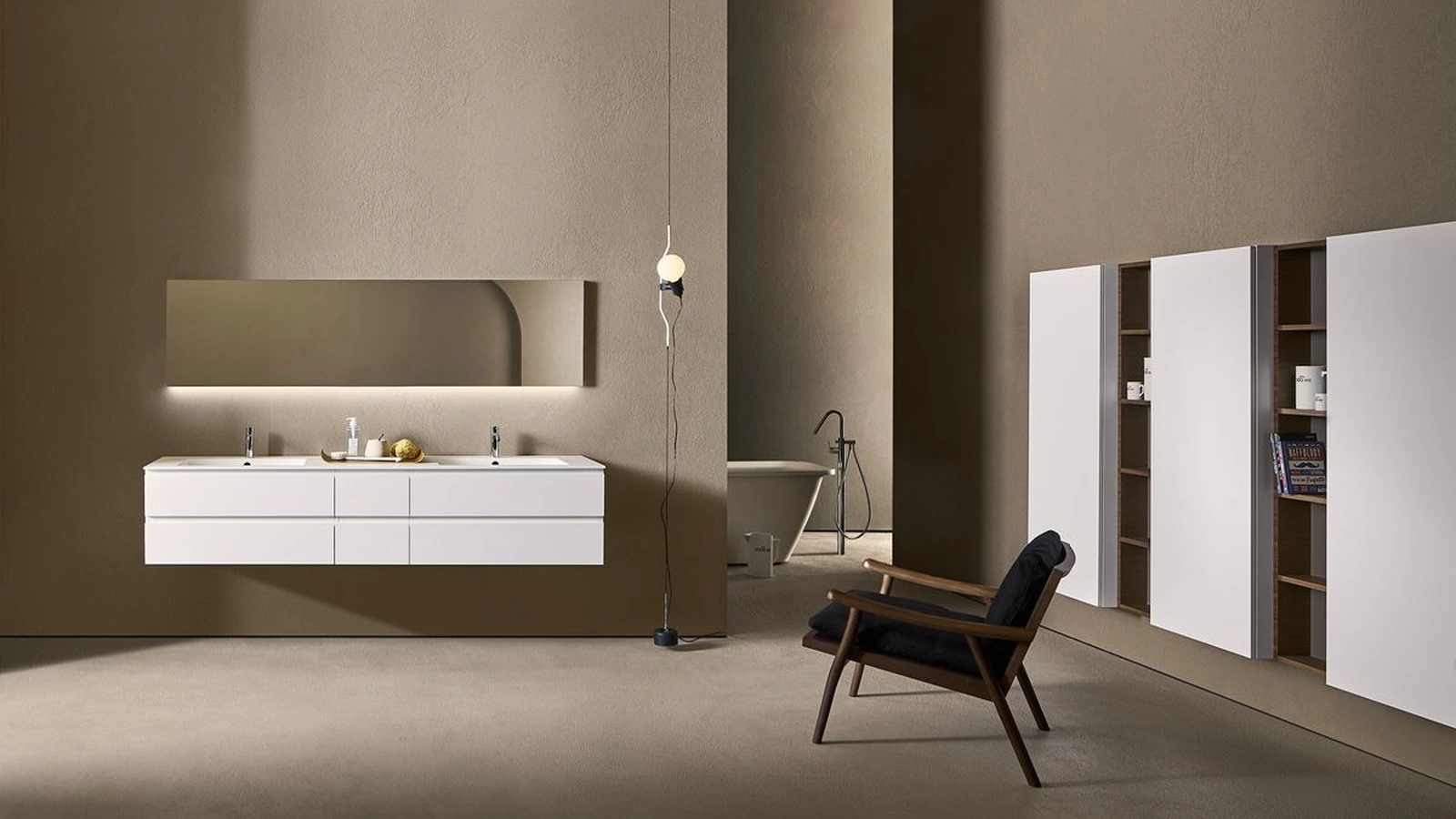 Mobile da Bagno Midi 101 in laccato Bianco lucido di Pirovano Bagni