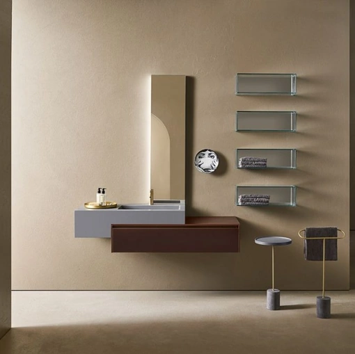 Mobile da Bagno Midi 104 in laccato Rame di Pirovano Bagni