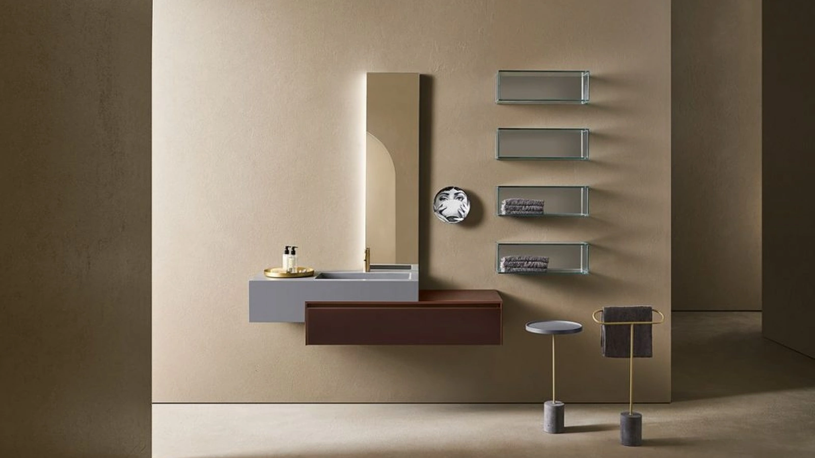 Mobile da Bagno Midi 104 in laccato Rame di Pirovano Bagni