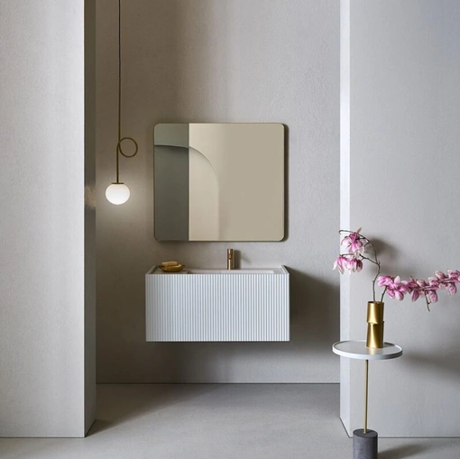 Mobile da Bagno Millennium Small laccato opaco Grigio luce di Pirovano Bagni