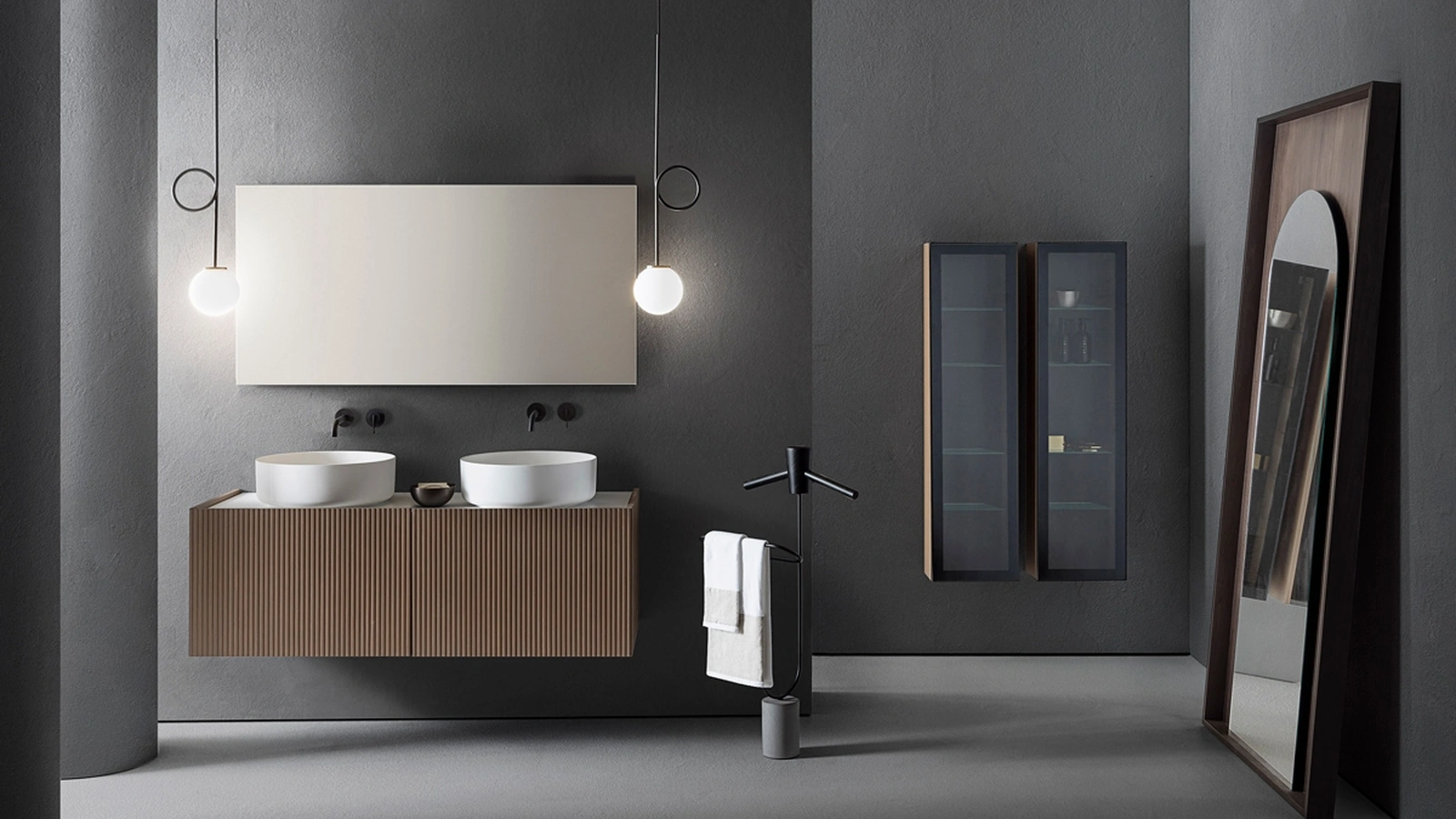 Mobile da Bagno Millennium XL 102 in Bamboo tinto Toronto di Pirovano Bagni