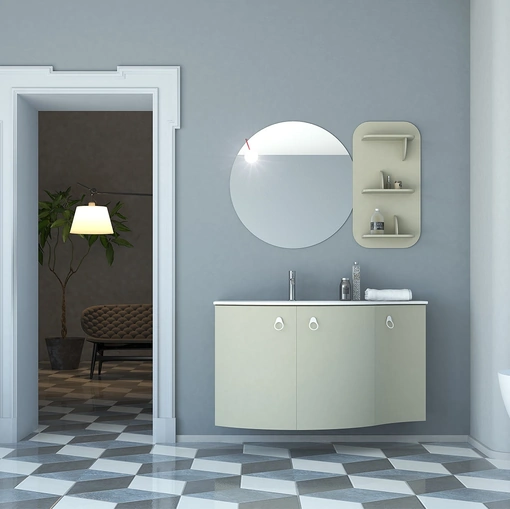 Mobile da bagno sospeso in laccato opaco Onda ON13 di Arteba