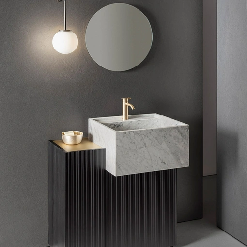 Mobile da Bagno Pilar 105 in Bamboo laccato Nero di Pirovano Bagni