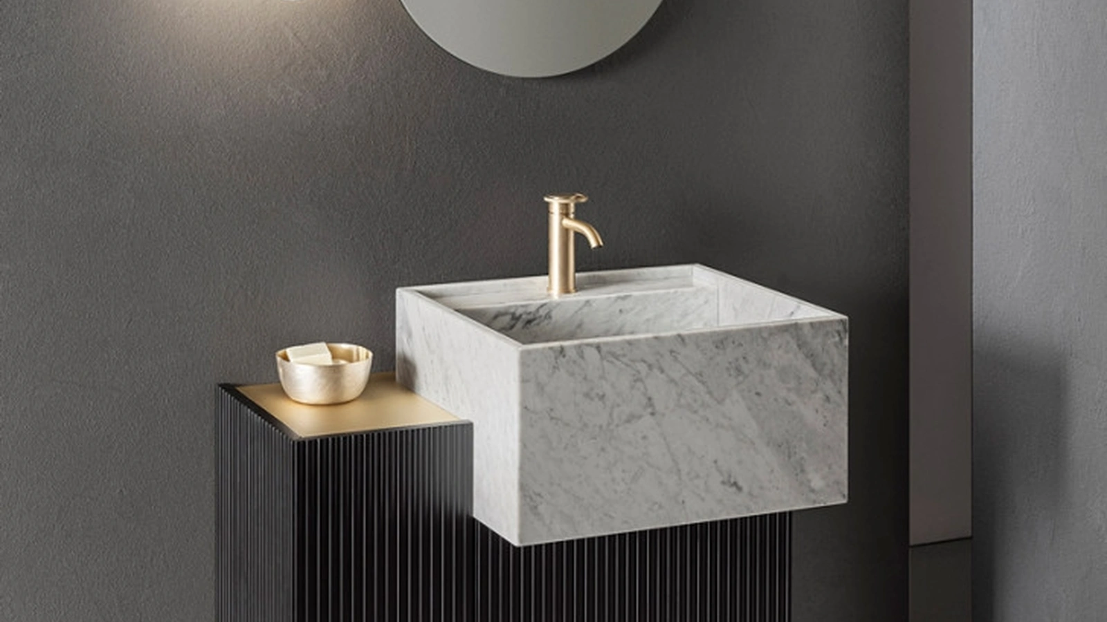 Mobile da Bagno Pilar 105 in Bamboo laccato Nero di Pirovano Bagni