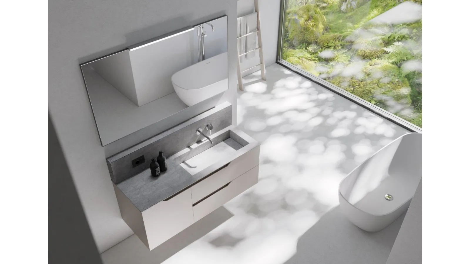 Mobile da bagno sospeso in laccato opaco Rustech RT19 di Arteba