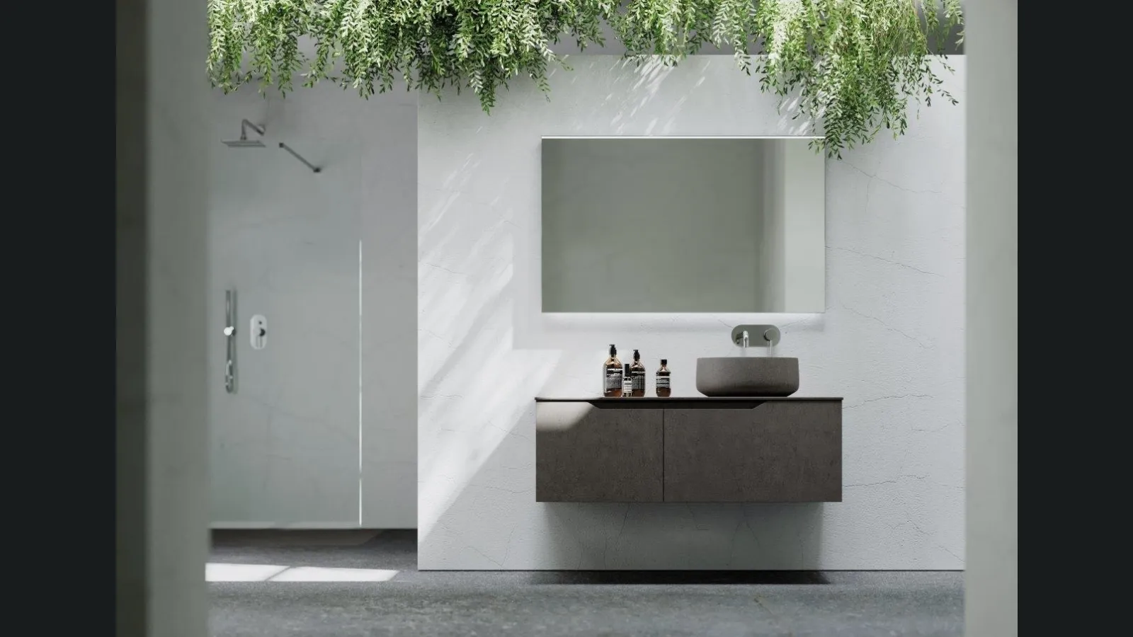 Mobile da Bagno sospeso Rustech RT16 in ecomalta di Arteba