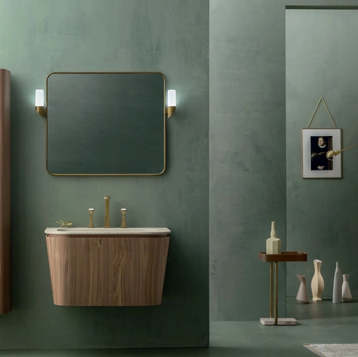 Mobile da Bagno sospeso Suede 02 in Noce Canaletto di Cerasa