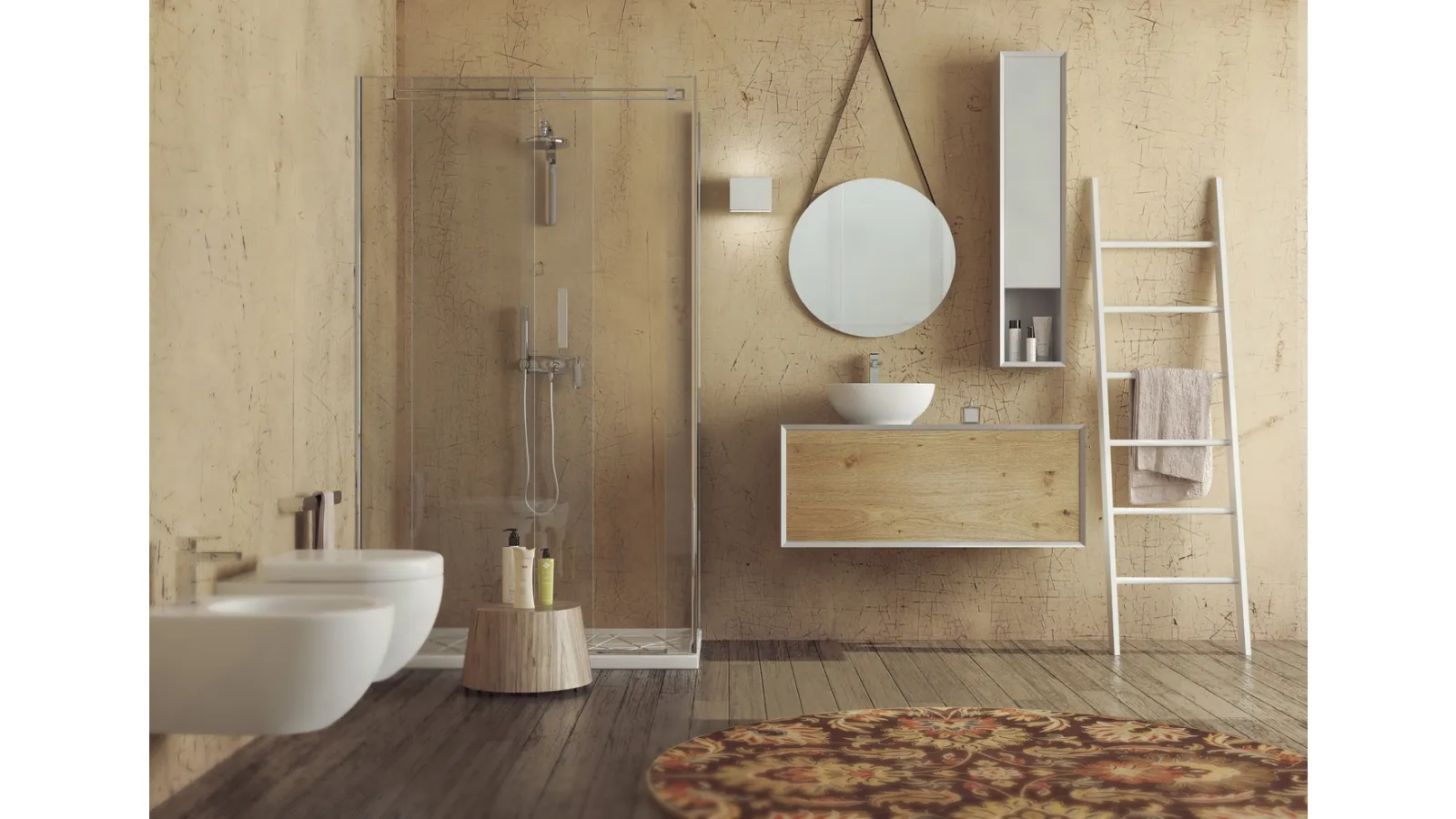 Mobile da bagno sospeso in legno SuperNatural SN08 di Arteba