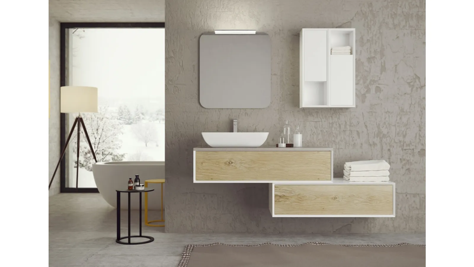 Mobile da bagno sospeso in legno SuperNatural SN09 di Arteba