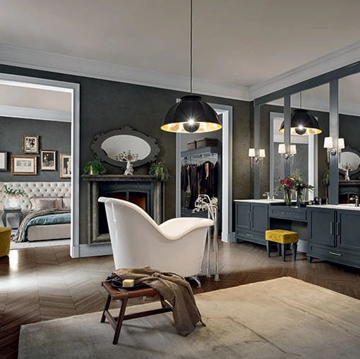 Mobile da Bagno York 02 in laccato Fumo di Londra di Cerasa