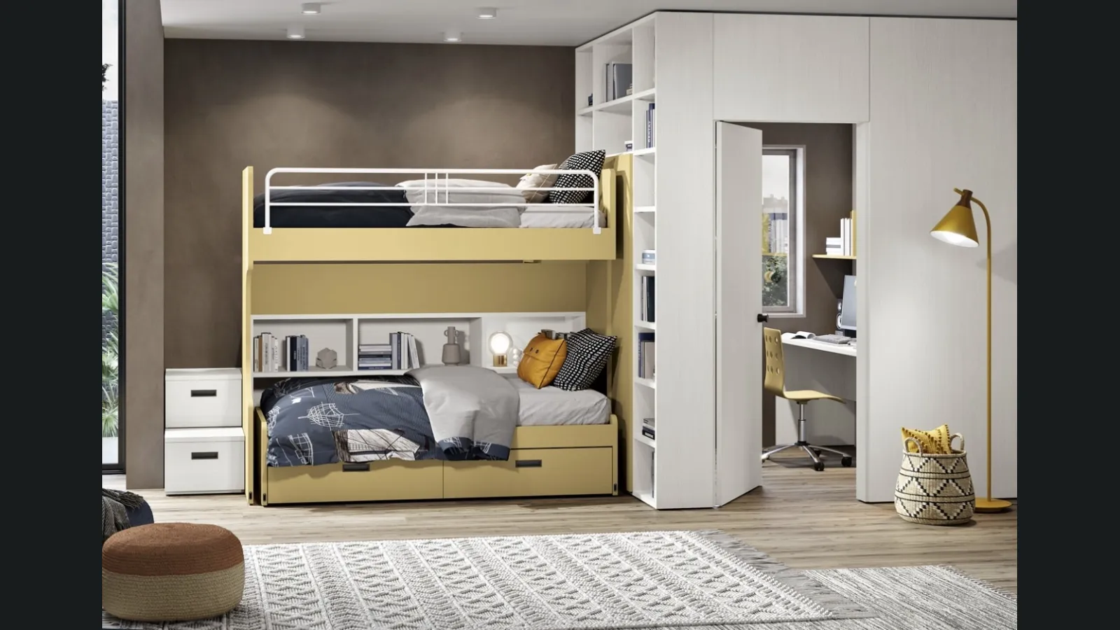 Cameretta 105 con doppio letto scorrevole di Ferrimobili