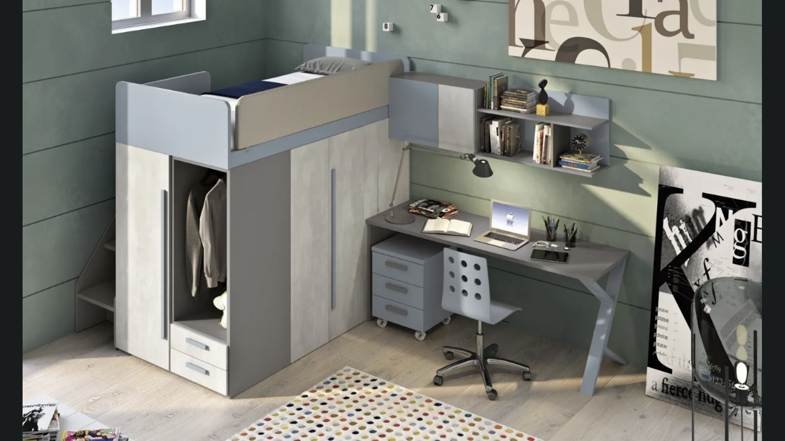 Cameretta 140 a soppalco di Ferrimobili