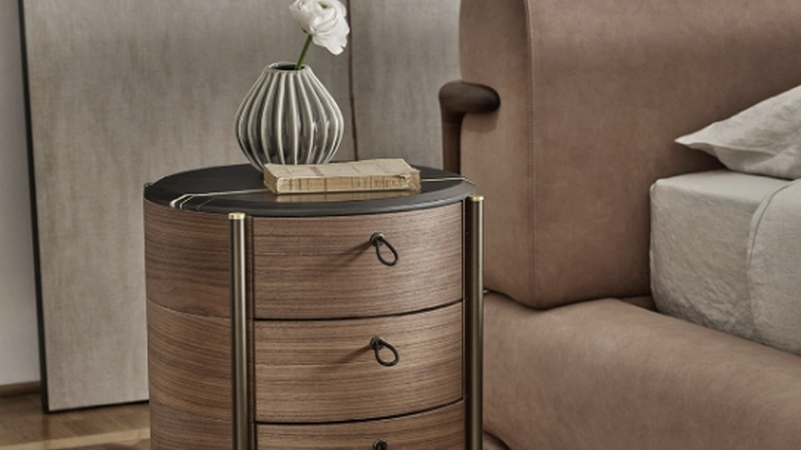 Comodino Bayus Tondo 3 di Porada