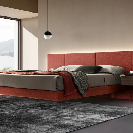 Letto Modula in tessuto con piedini trasparenti di Adok